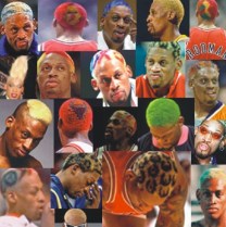 Dennis Rodman dyed his hair a different color(s) before every game. I like Bert adjacent to the top left corner